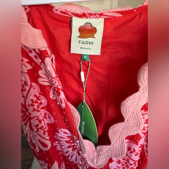 Farm Rio Dresses | Nwt Farm Rio Flowerful Birds Red Mix Maxi Dress-M - Picture 5 of 9
